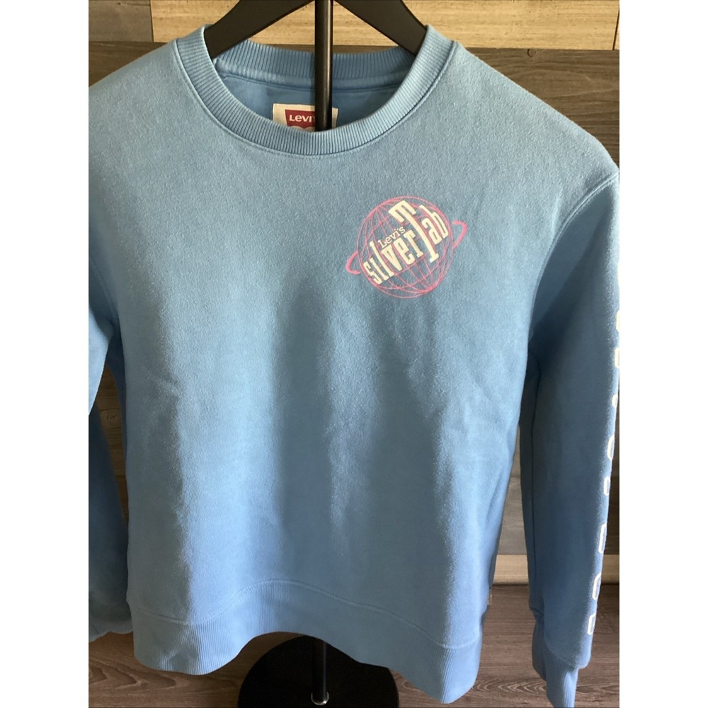 Levi Silver Tab Logo Long Sleeve Sweatshirt Blue Size‎ Medium 10/12 Preowned